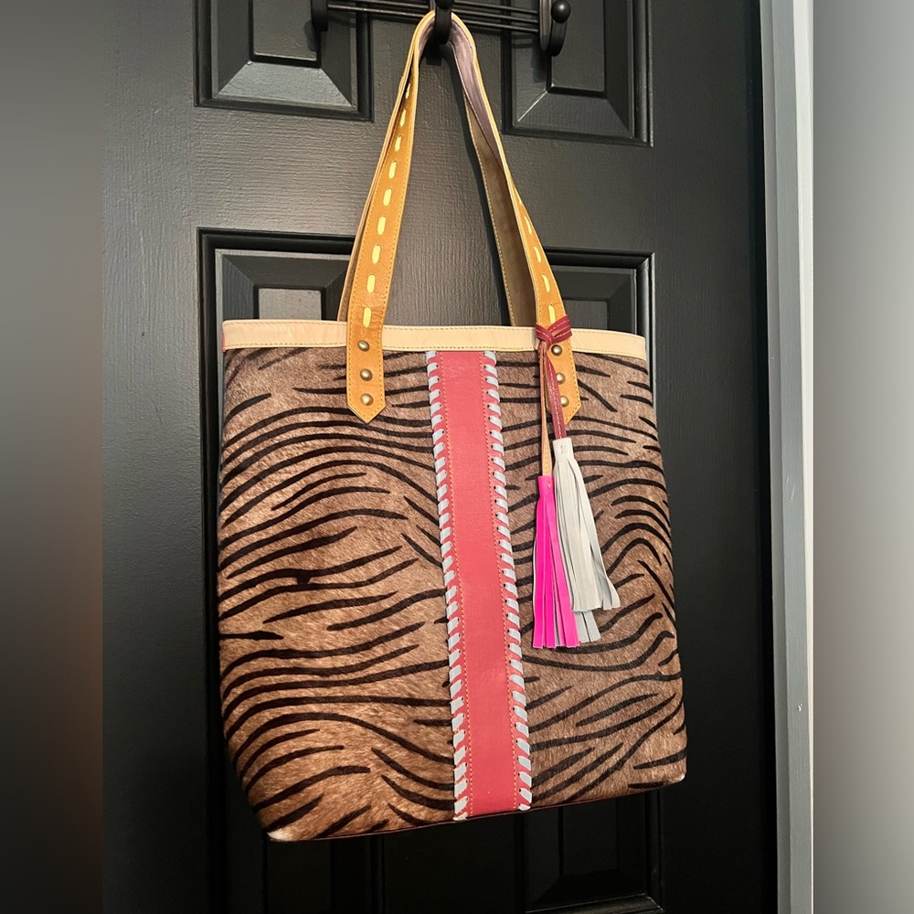 Stylish Brown and Pink Tote Bag